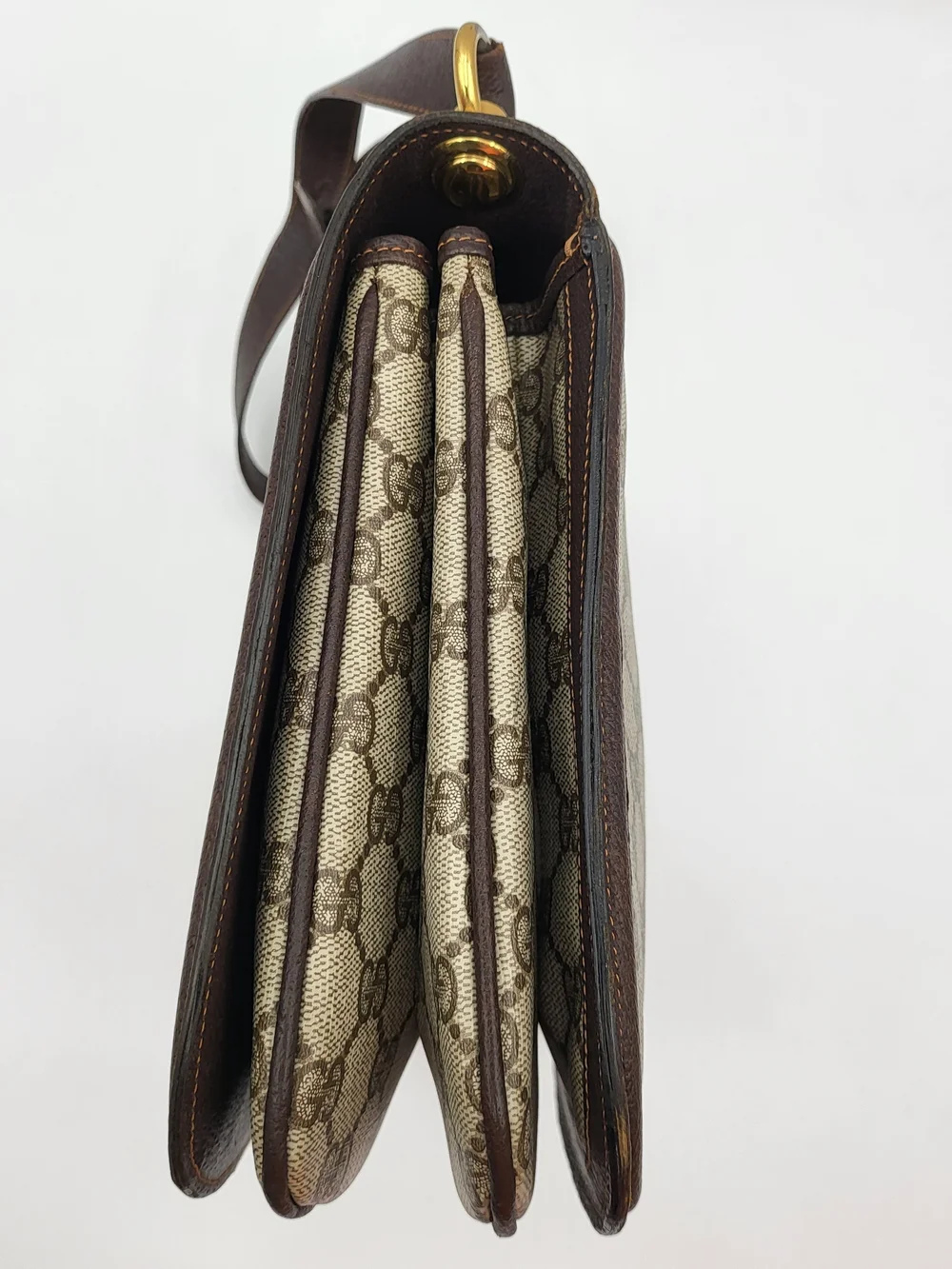 GUCCI GG Supreme Monogram Web Medium Blondie Top Handle Shoulder Bag. Auth w/COA